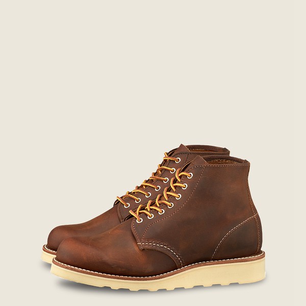 Botas Red Wing Heritage Mujer Marrom Oscuro - 6-Inch Round Toe - Short Rough & Tough Cuero - 052-QWZ